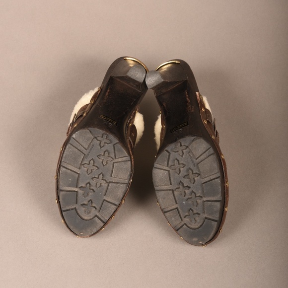 Michael Kors Brown Leather & Faux Fur Heels - Picture 8 of 9